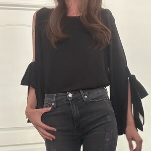 BP. Size s tie bell sleeve blouse in black